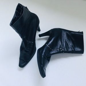 Unisa Genuine Black Leather 3” Ankle Boot